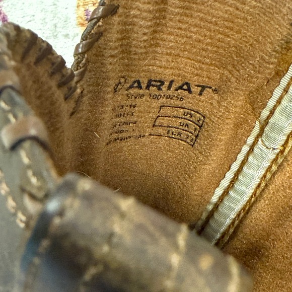 Ariat Kids Brown Leather Swirl Embroidered Western Cowboy Boots 10010256 Size 2 - Picture 8 of 11